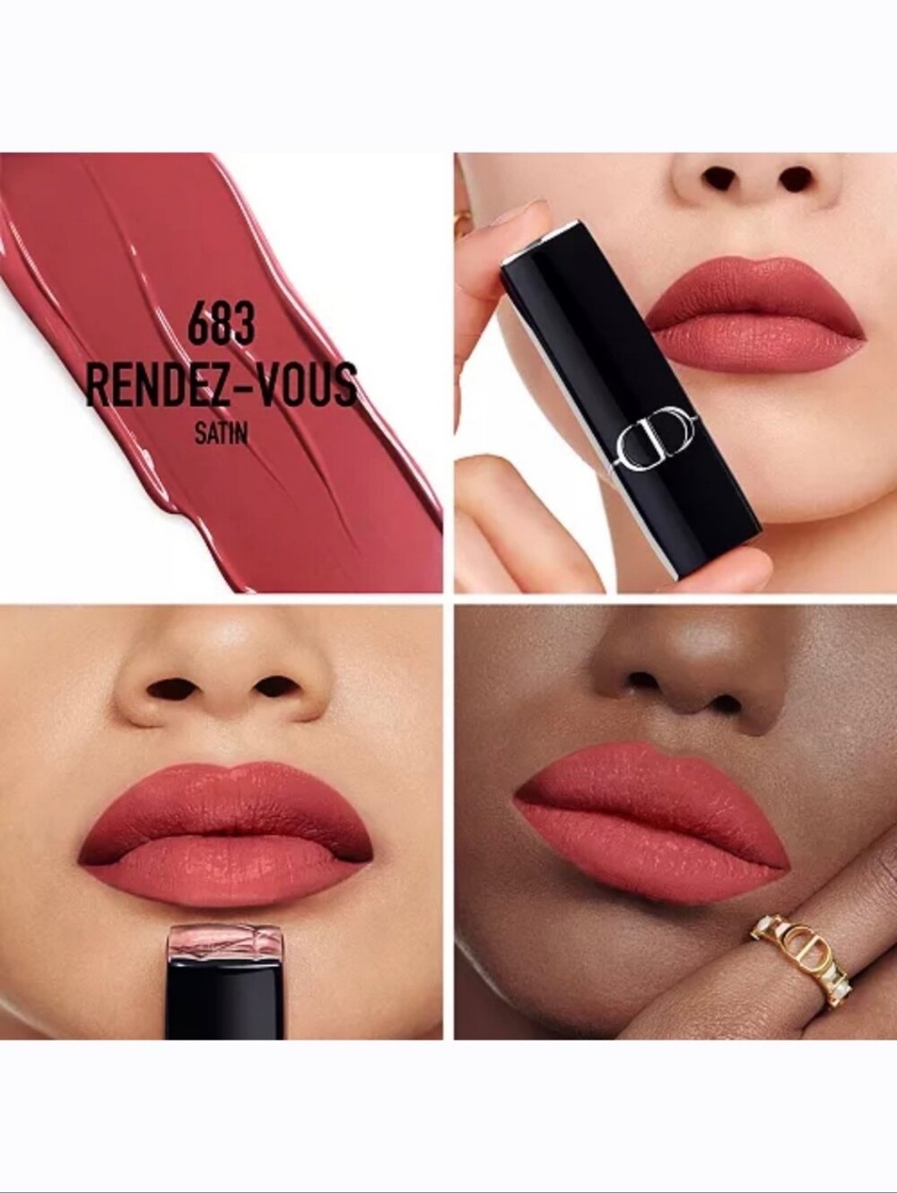 Dior Rouge Dior Satin Lipstick - Coral Pink (683 Rendez-Vous)